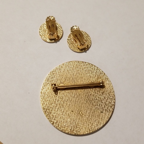 Vintage Distelfink Hex Sign Brooch & Earring Set - Picture 6 of 8